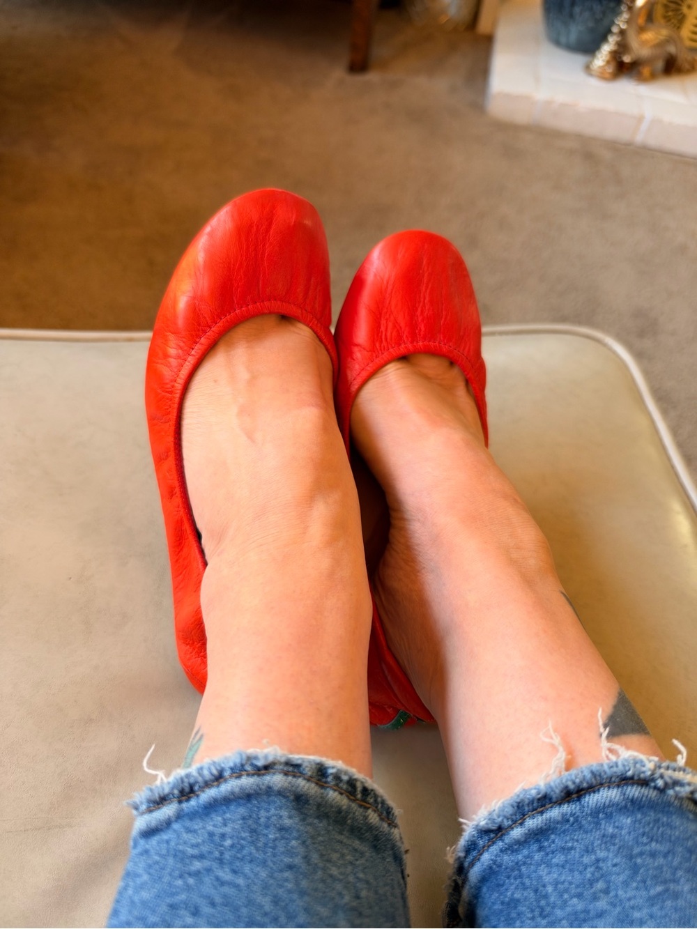 Tieks Red Orange Flats